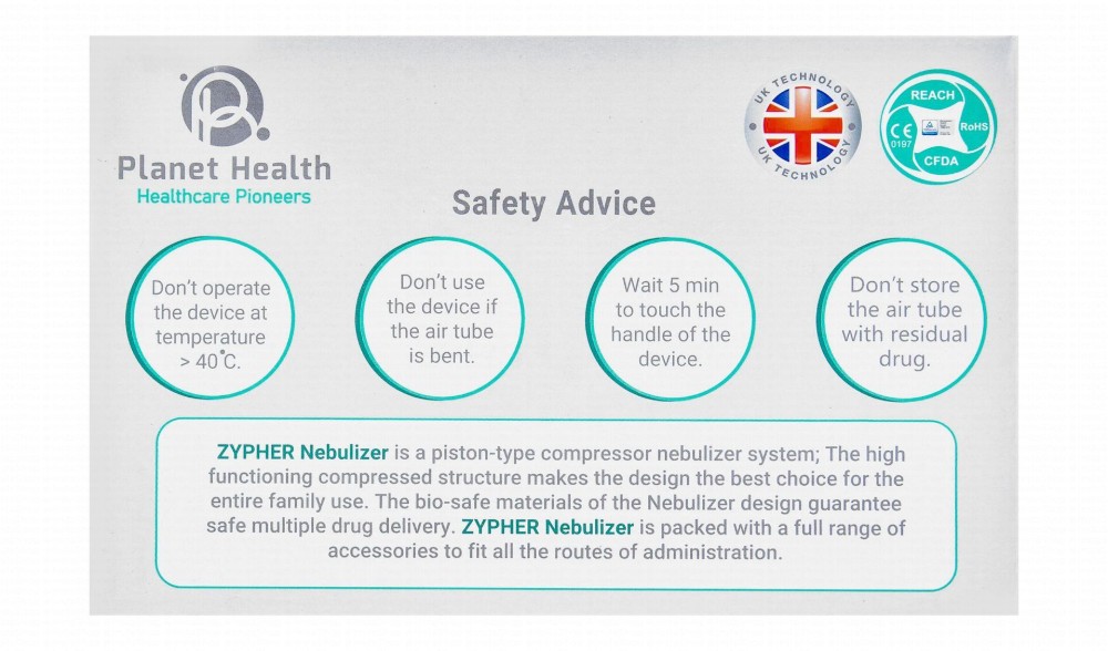 Planet Health Zypher Nebulizer - White