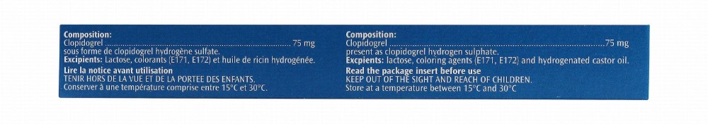 Plavix 75mg Clopidogrel Anti-Thrombotic Medication