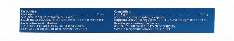 Plavix 75mg Clopidogrel Anti-Thrombotic Medication
