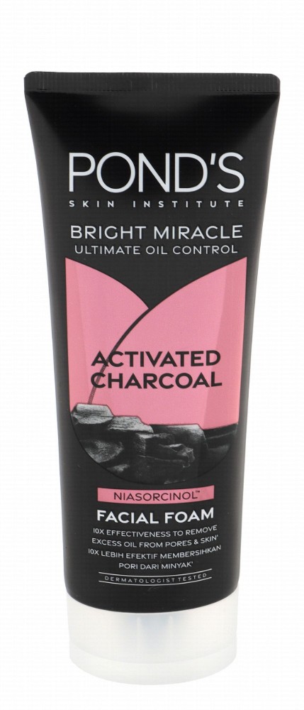 Pond's Bright Miracle Oil Control Facial Foam with Activated Charcoal & Niasorcinol