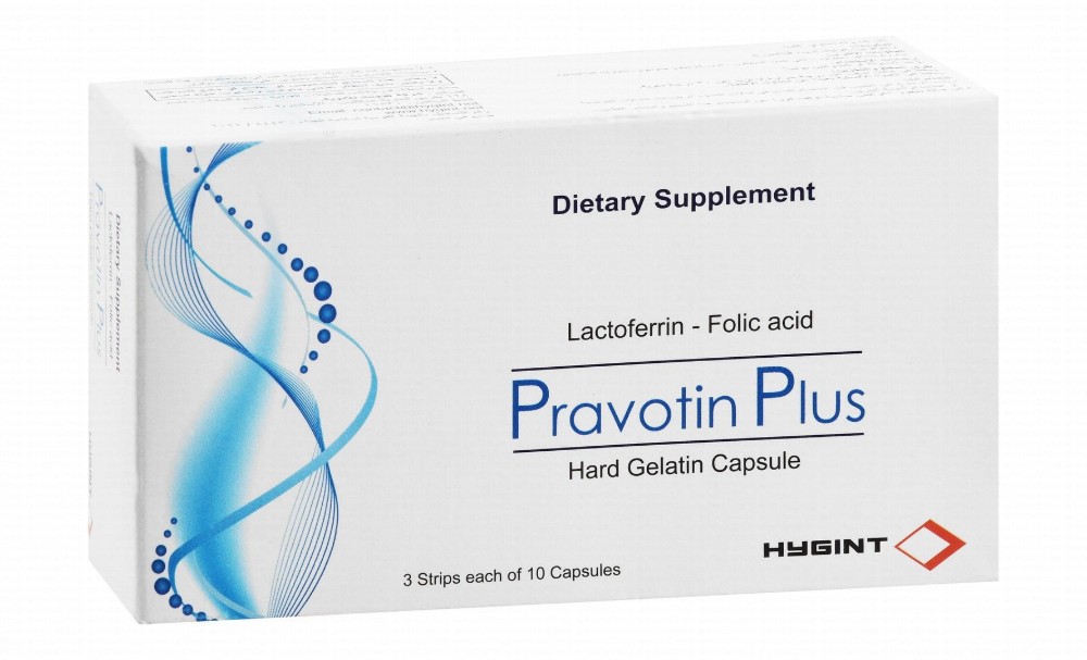Pravotin Plus 100mg Lactoferrin & 200mcg Folic Acid Supplement