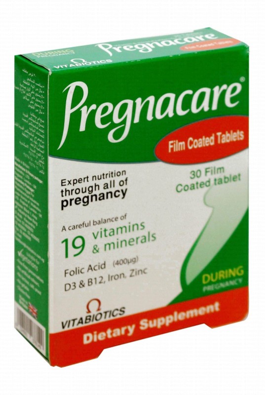 Pregnacare Supplement with Vitamins & Minerals - gluten free, preservatives free, vegetarian