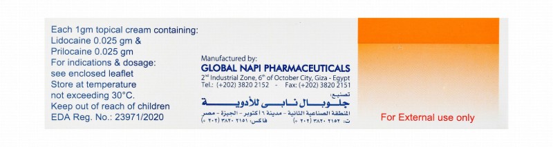 Pridocaine 2.5% Lidocaine & 2.5% Prilocaine Topical Cream