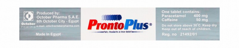 Pronto Plus Paracetamol & Caffeine for Fever & Pain Relief