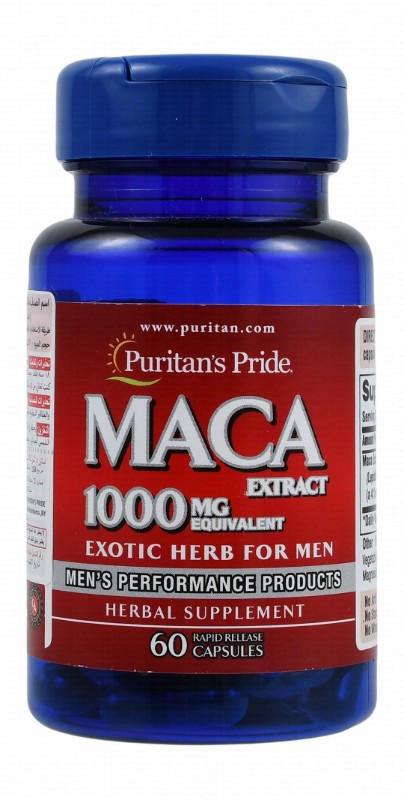 Puritan's Pride 1000mg Maca Extract Men's Performance Herbal Supplement - gluten free, sodium free, sugar free