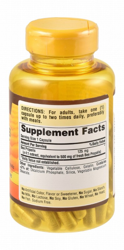 Puritan's Pride 125mg Bee Propolis Supplement - sugar free, artificial colors free, artificial flavors free