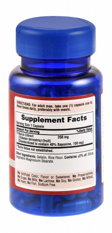 Puritan's Pride 250mg Tribulus Terrestris Men's Herbal Supplement - gluten free, soy free, wheat free