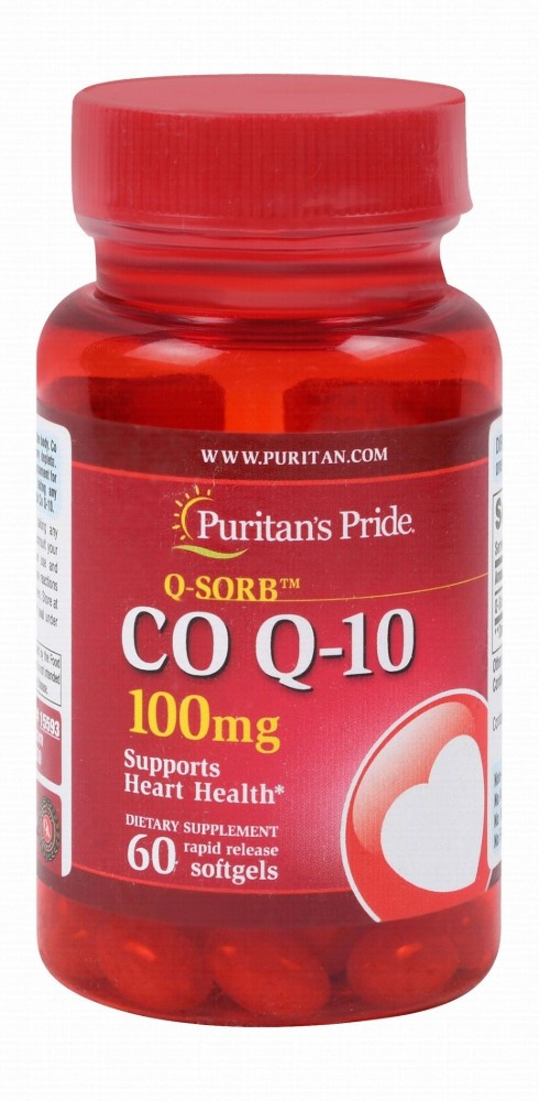 Puritan's Pride Q-Sorb 100mg Co Q-10 Heart Support Supplement - gluten free, sugar free