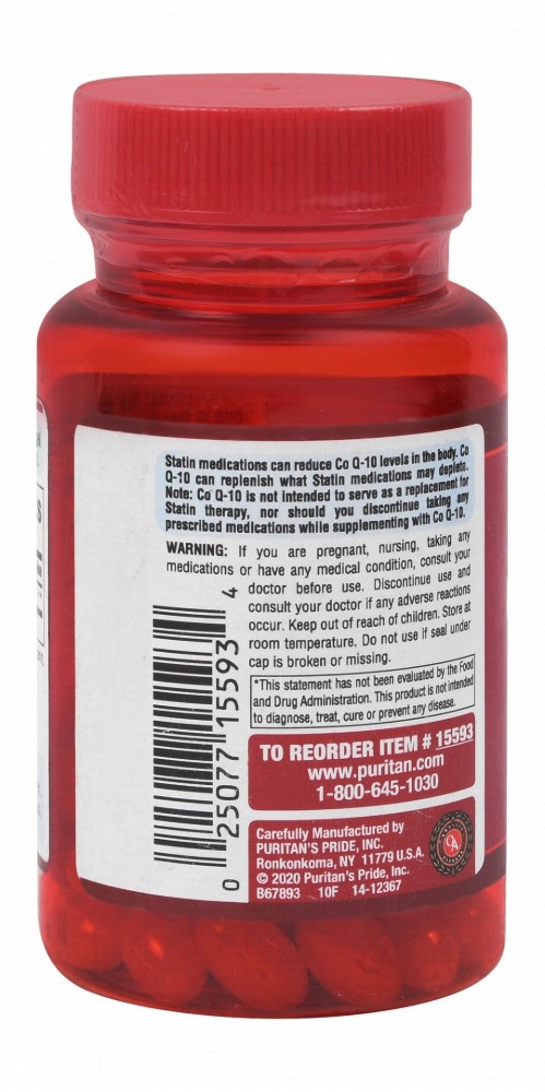 Puritan's Pride Q-Sorb 100mg Co Q-10 Heart Support Supplement - gluten free, sugar free