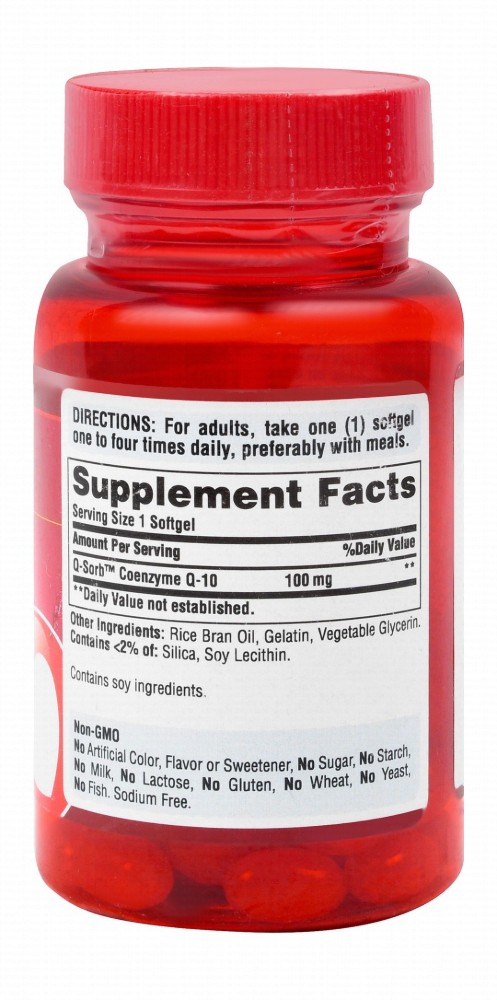 Puritan's Pride Q-Sorb 100mg Co Q-10 Heart Support Supplement - gluten free, sugar free