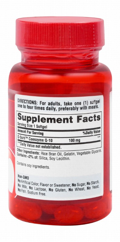 Puritan's Pride Q-Sorb 100mg Co Q-10 Heart Support Supplement - gluten free, sugar free