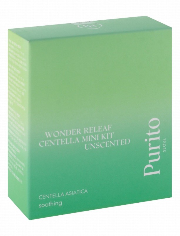 Purito Wonder Releaf Unscented Soothing Mini Facial Care Kit with Centella Asiatica Extract