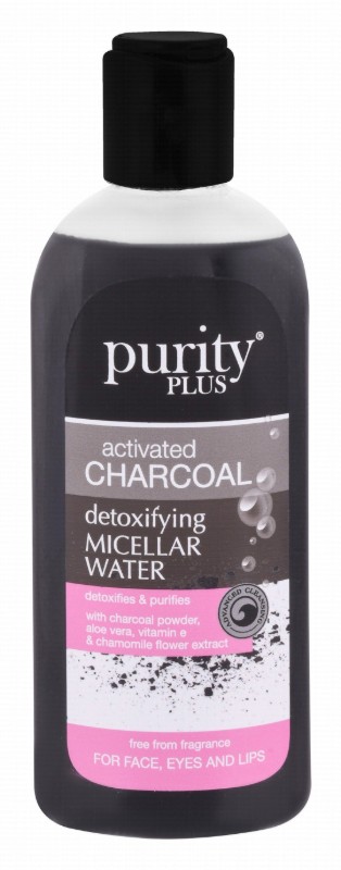 Purity Plus Detoxifying Micellar Water with Activated Charcoal for Face, Eyes & Lips - fragrance free