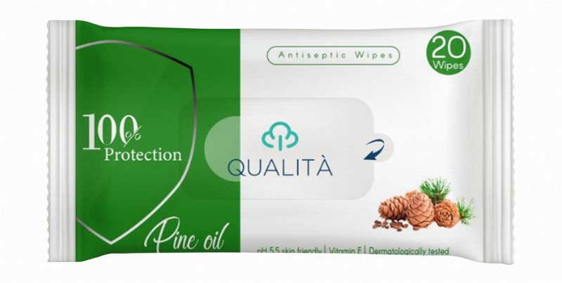 Qualita Antiseptic Wipes with Pine Oil & Vitamin E Ph 5.5