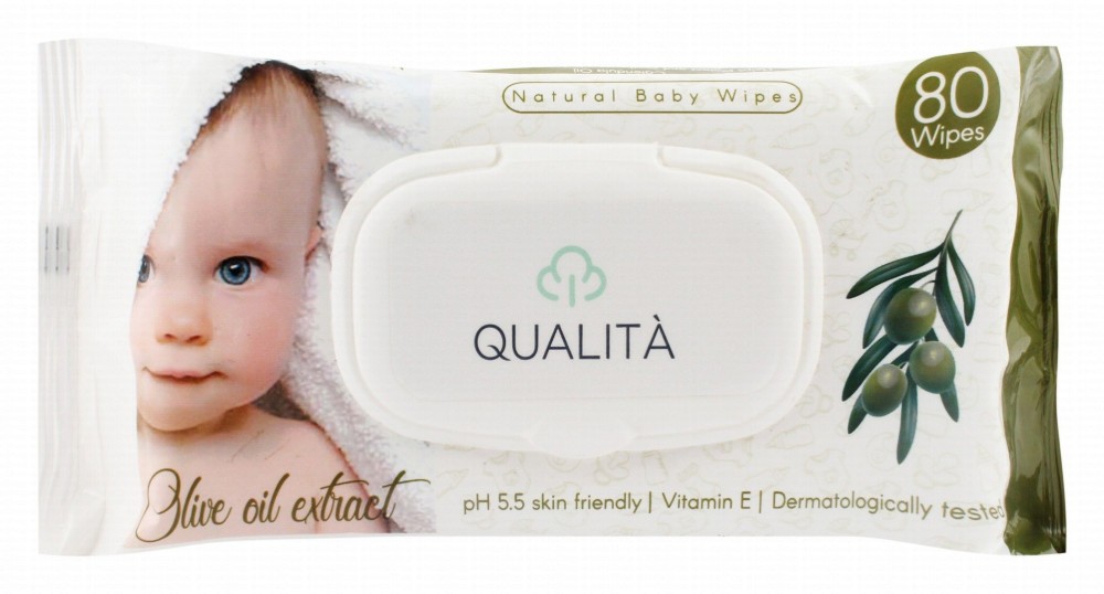 Qualita Baby Wipes with Vitamin E & Olive Oil Extract