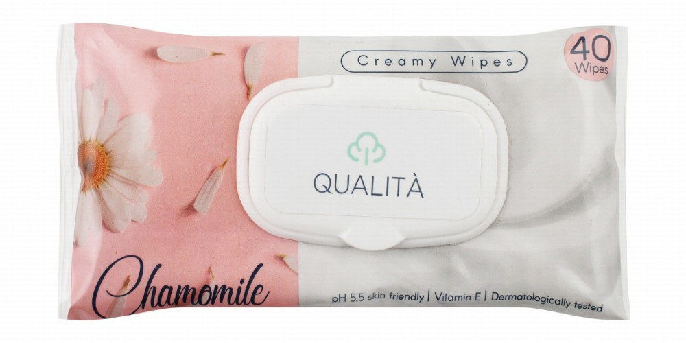 Qualita Wipes with Vitamin E & Chamomile Extract - alcohol free