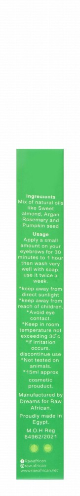 Raw African Follicle Booster Eyebrow Oil - animal testing free