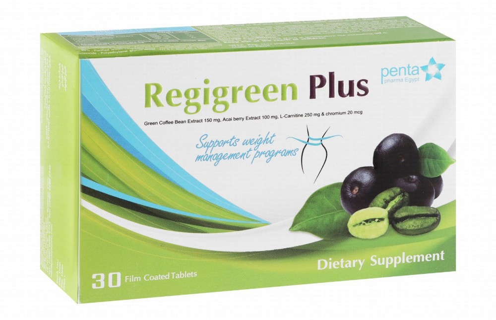 Regigreen Plus 150mg Green Coffee Bean & 100mg Acai Berry Extracts Weight Management Support Supplement with L-Carnitine & Chromium