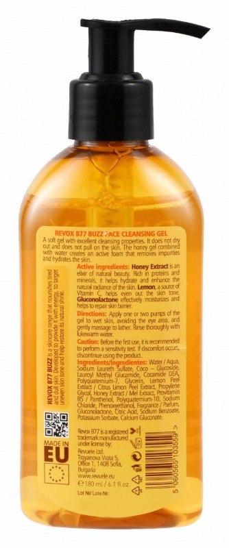 Revox B77 Buzz Maintaining Face Cleansing Gel with Lemon & Honey Extract - cruelty free