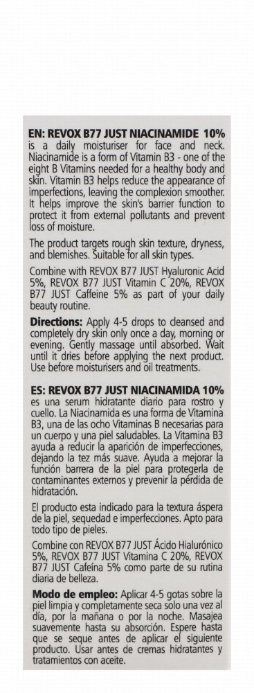 Revox B77 Just Moisturizing Face Serum with Niacinamide