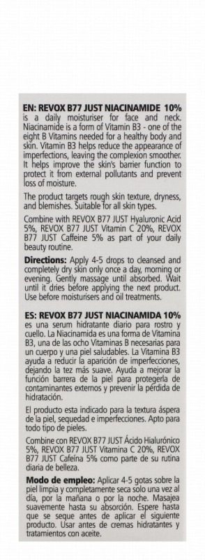 Revox B77 Just Moisturizing Face Serum with Niacinamide