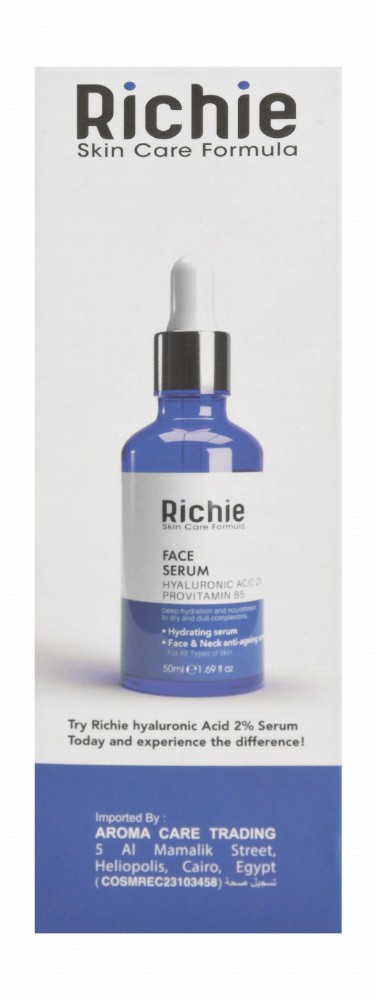 Richie Anti-Aging, Hydrating & Deep Nourishing Face & Neck Serum with Hyaluronic Acid & Provitamin B5 for All Skin Types