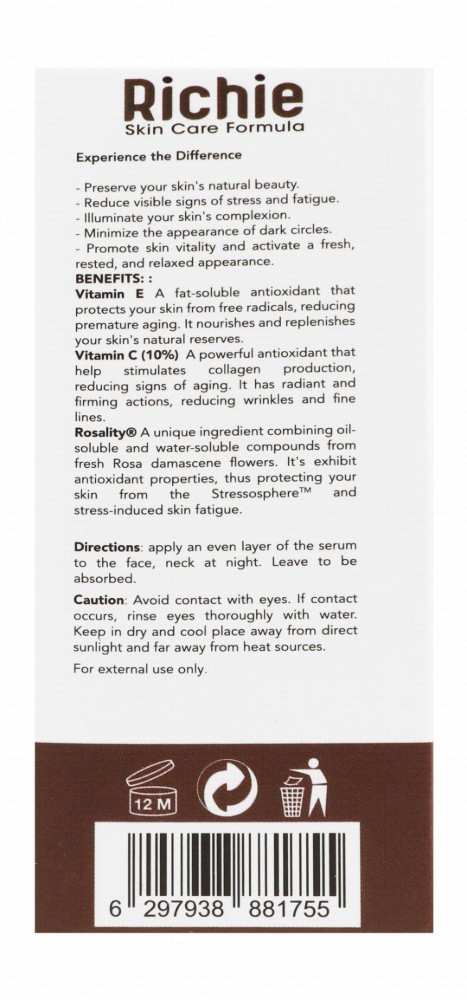 Richie Boosting Face Serum with Multi-Vitamins for All Skin Types