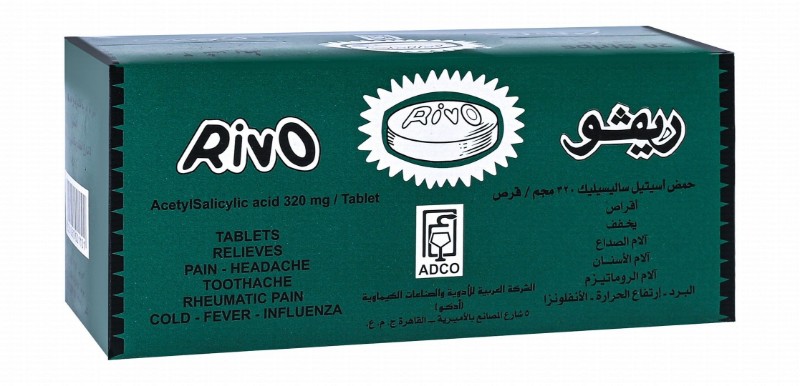 Rivo 320mg Acetylsalicylic Acid for Headache, Cold & Fever