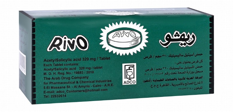 Rivo 320mg Acetylsalicylic Acid for Headache, Cold & Fever