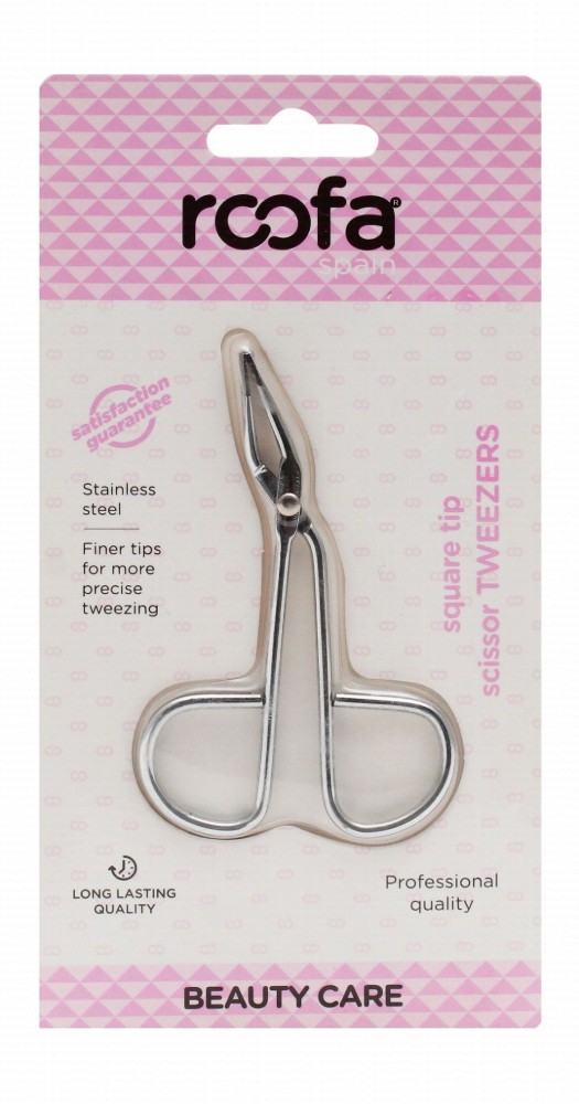 Roofa Stainless Steel Square Tip Tweezers