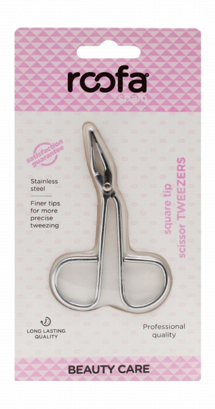 Roofa Stainless Steel Square Tip Tweezers