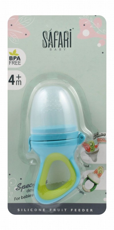 Safari Baby Blue & Green Silicone Fruit Feeder (4+ Months) - BPA free