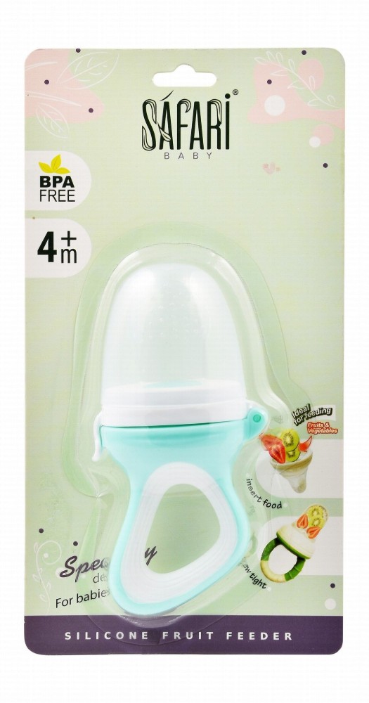 Safari Baby Light Blue & White Silicone Fruit Feeder (4+ Months) - BPA free