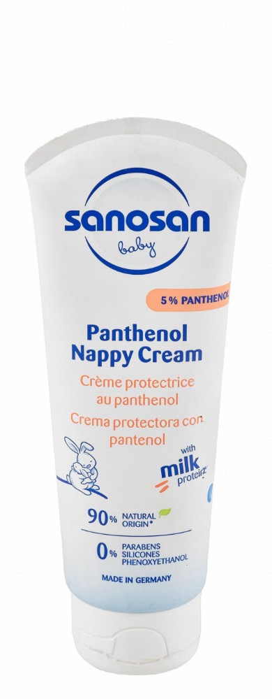 Sanosan Baby Soothing & Nourishing Nappy Cream with Panthenol & Milk Protein - parabens free, silicones free, phenoxyethanol free