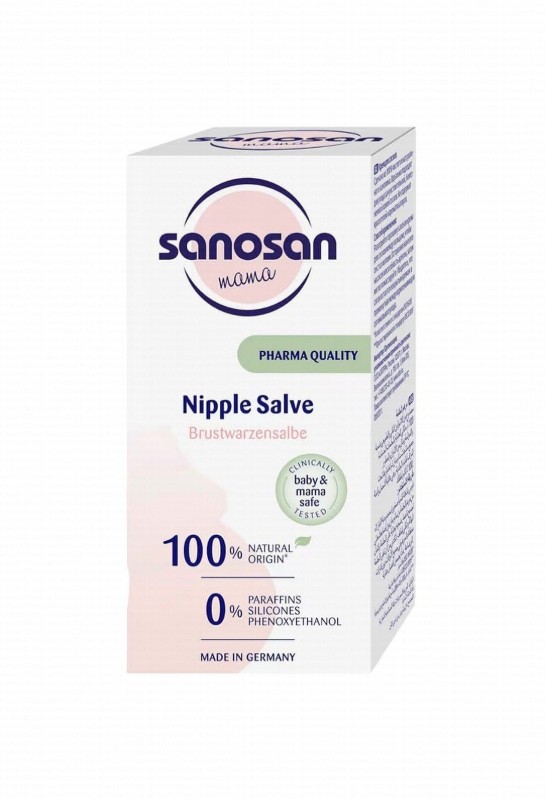 Sanosan Mama Natural Nipple Salve - paraffins free, silicones free, phenoxyethanol free