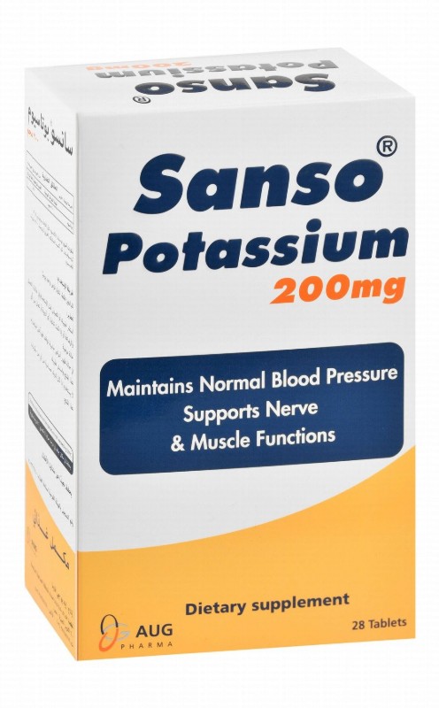 Sanso 200mg Potassium Blood Pressure, Nerve & Muscle Function Support Supplement