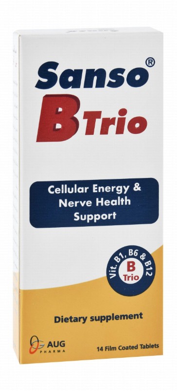 Sanso B Trio 100mg Vitamin B1 Cellular Energy & Nerve Health Support Supplement with Vitamin B6 & B12