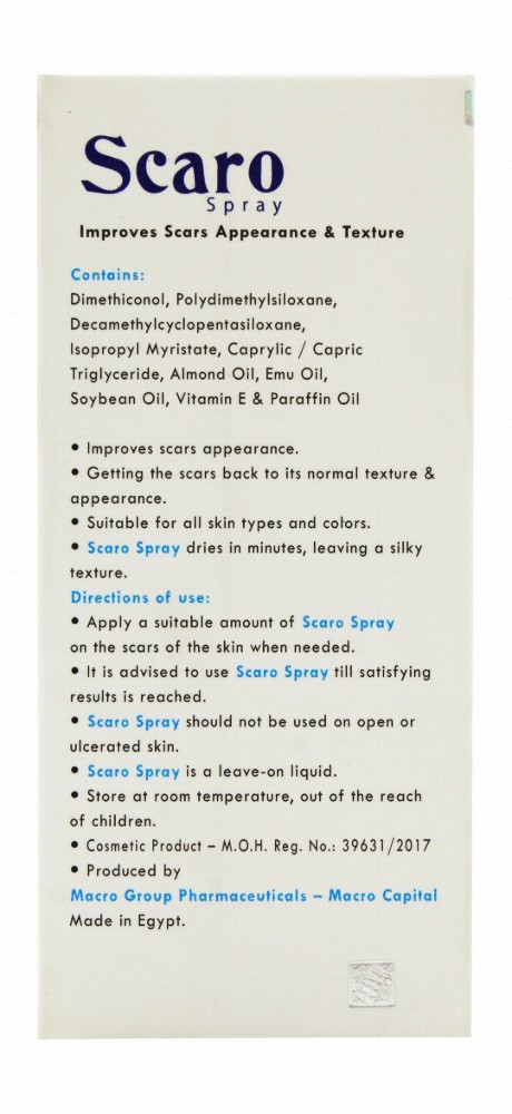 Scaro Scar Spray with Silicone for All Skin Types