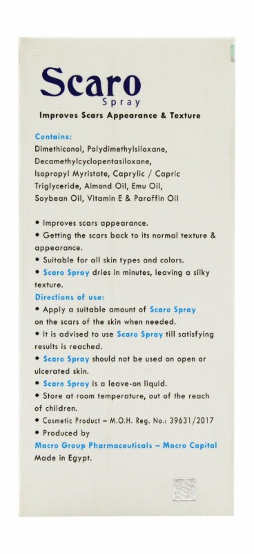 Scaro Scar Spray with Silicone for All Skin Types