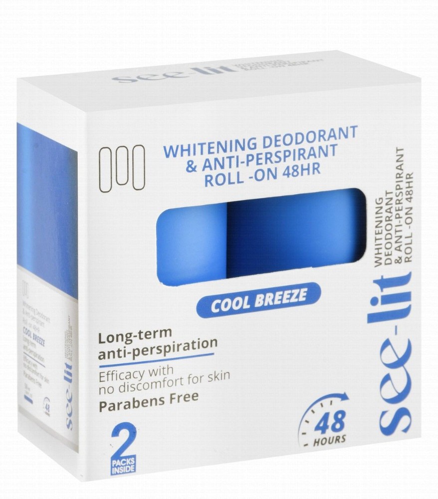 See-Lit 48H Antiperspirant Whitening Roll-On Deodorants Cool Breeze Scent - parabens free