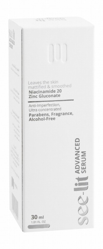 See-Lit Hypoallergenic Advanced Mattifying, Smoothing & Anti-Imperfection Face Serum with Niacinamide 20 & Zinc Gluconate - parabens free, fragrance free, alcohol free