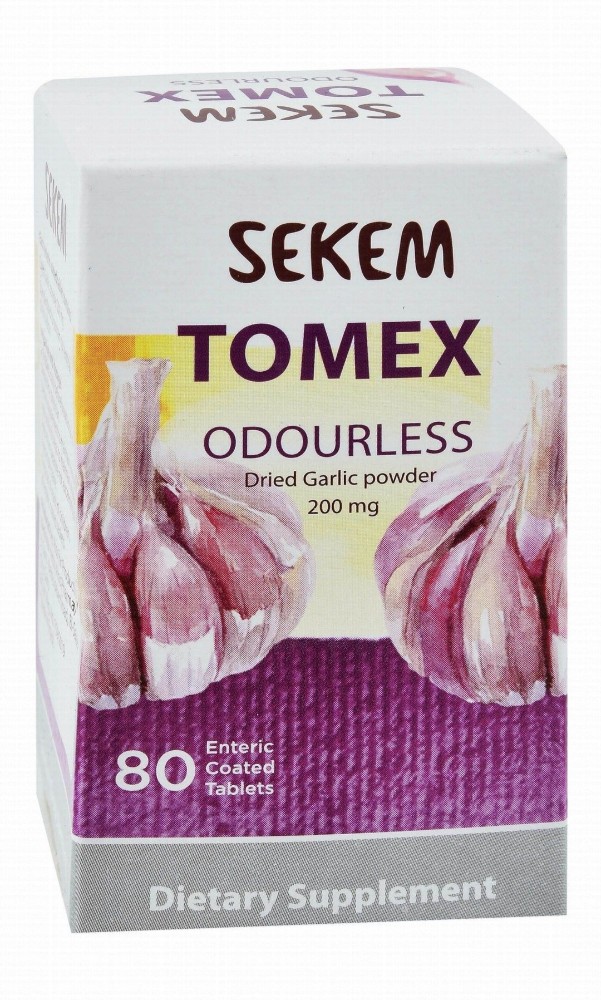 Sekem Tomex Odorless 200mg Garlic Dietary Supplement for Cholesterol Management