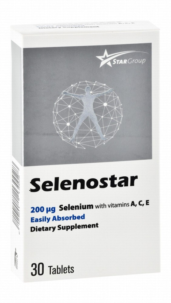 Selenostar 200mcg Selenium Supplement with Vitamin A, C & E