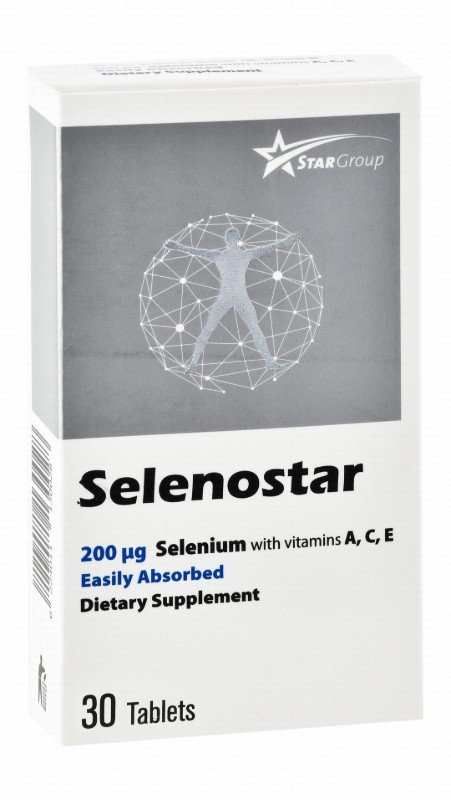 Selenostar 200mcg Selenium Supplement with Vitamin A, C & E