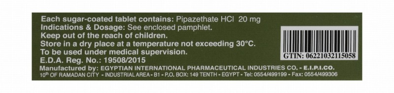 Selgon 20mg Pipazethate HCl Antitussive