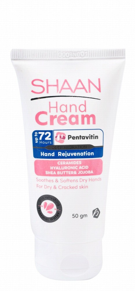 Shaan Hypoallergenic 72H Rejuvenating, Soothing & Softening Hand Cream with Pentavitin, Ceramides & Hyaluronic Acid for Dry & Cracked Skin - parabens free, non comedogenic