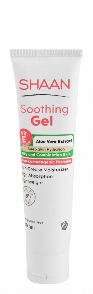 Shaan Non-Greasy Antioxidant, Moisturizing & Soothing Post-Laser Gel with Aloe Vera Extract & Vitamin E for Acne Prone, Oily & Combination Skin - non comedogenic, parabens free, fragrance free