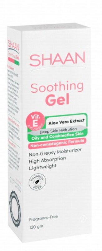 Shaan Non-Greasy Soothing & Moisturizing Post-Laser Gel with Vitamin E & Aloe Vera Extract for Oily, Combination & Acne-Prone Skin - parabens free, fragrance free, non comedogenic