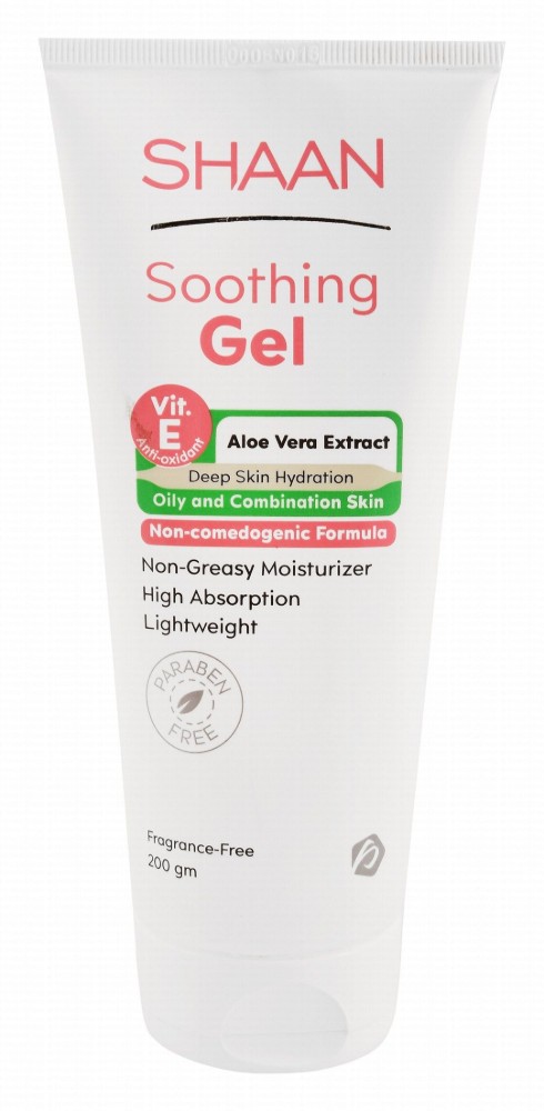 Shaan Non-Greasy Soothing, Moisturizing & Antioxidant Post-Laser Gel with Aloe Vera Extract & Vitamin E for Oily & Combination Skin - non comedogenic, parabens free, fragrance free