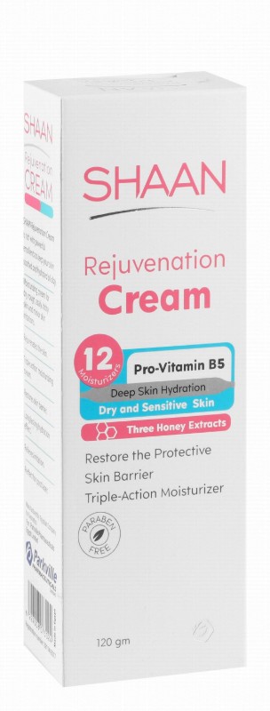 Shaan Rejuvenation Moisturizing Cream with Pro-Vitamin B5 for Dry & Sensitive Skin - parabens free